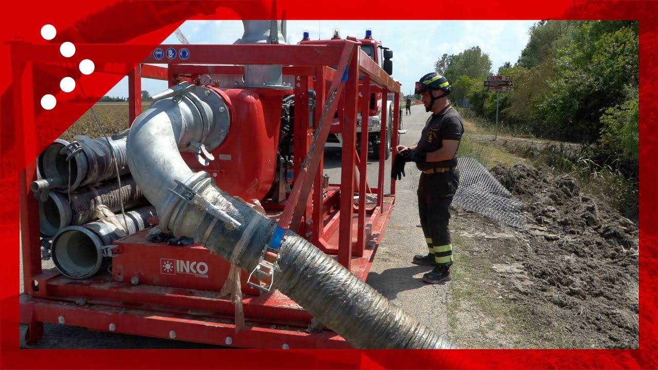 Conselice, si aspira l'acqua: in azione maxi idrovore