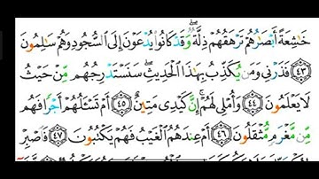 قراءة سورة القلم بالأحكام من الآية(٤٣) إلى الآية(٥٢) المعلمة رضى عبد العظيم..