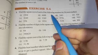 Square and Square Roots Chapter -5 Ex-5.4 || Class 8th Maths || New Book