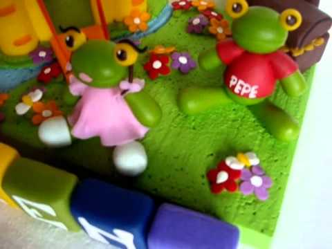 Sapo Pepe y Pepa adorno para torta Souvenirs IVANARTE - YouTube