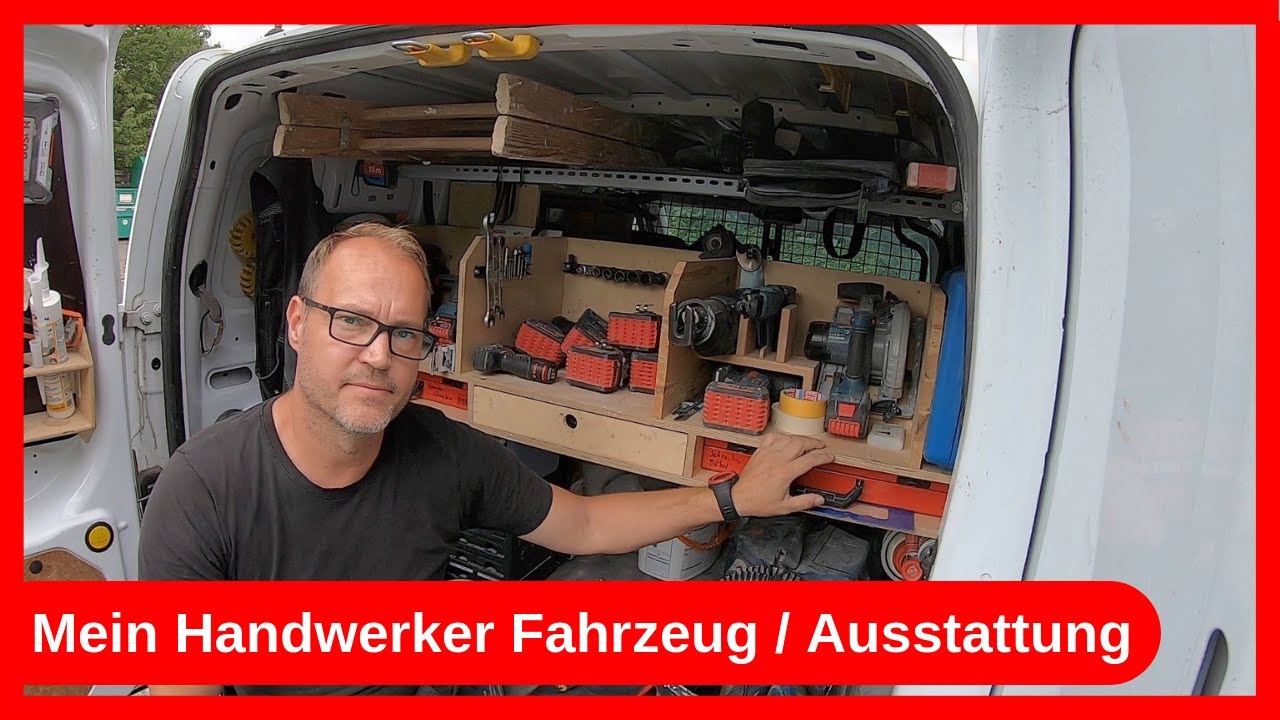 Handwerker Fahrzeug Ausstattung und Einrichtung selbst gebaut / Trockenbau  - Dachausbau DIY Drywall 