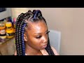 CLIENT GOT A ATTITUDE WITH ME!!! Jumbo Blue and black box braids