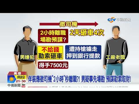 假應徵真恐嚇勒索?! 要錢不成怒砸車 男撂妻持鋤頭恐嚇!│中視新聞 20221110