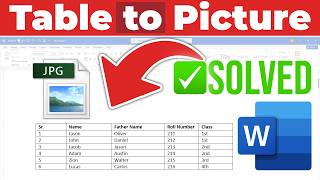 How to Convert Table to Picture in Word Document (Easy)