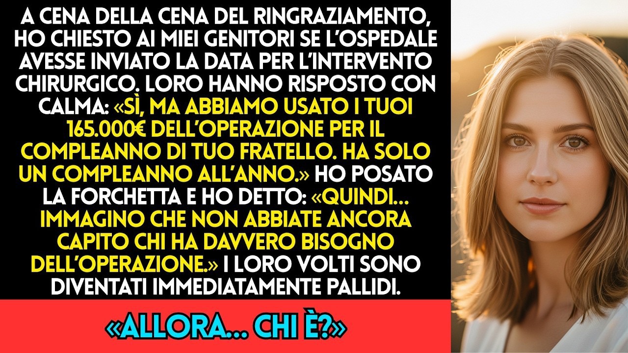 «L'ospedale ha già inviato la lettera per l'intervento» avevo detto, con una calma che non mi apparteneva più. Papà aveva tossito. «Sì, è arrivata. Ma abbiamo usato quei soldi per la grande festa...