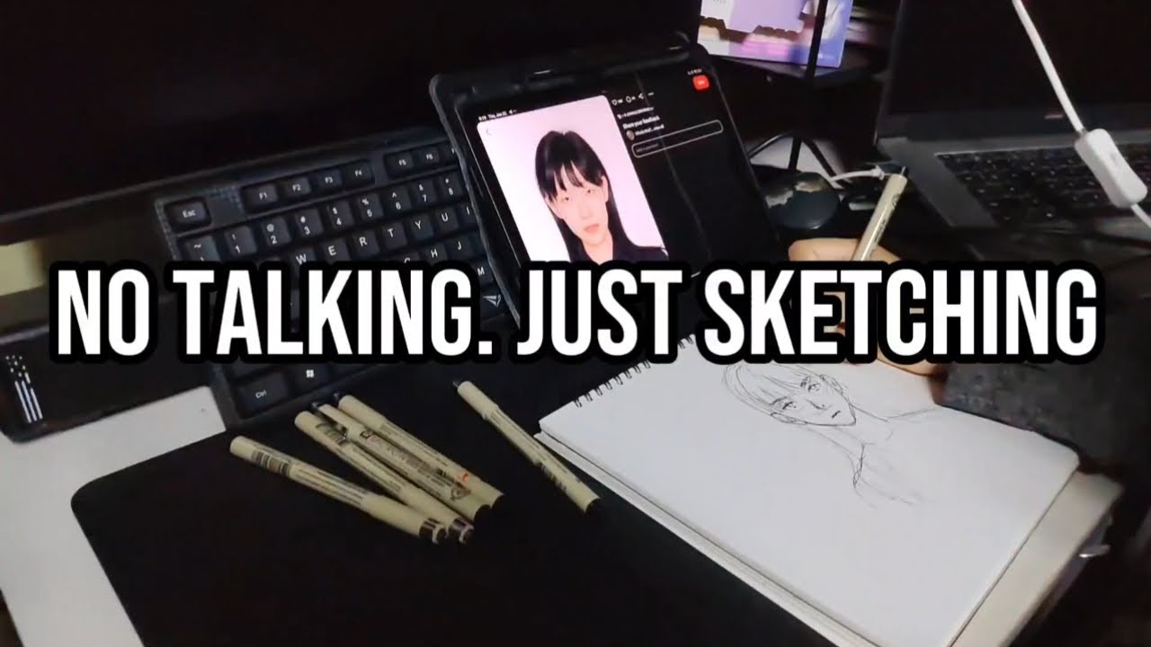 Relaxing Sketch Session | No Talking, Pure Drawing