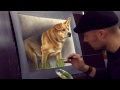 Trick Art 3D Painting of a Dog from photo /Speed Drawing Trick Art 3D Painting of a Dog from photo /Speed Drawing