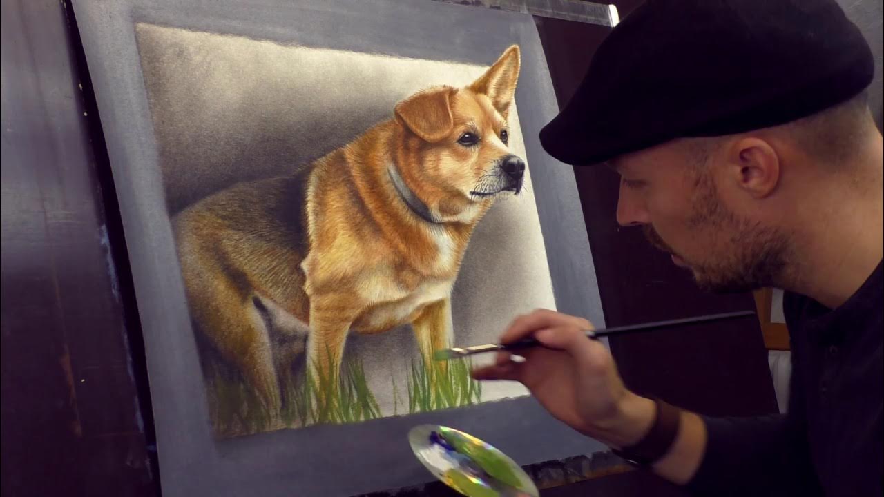 Trick Art 3D Painting of a Dog from photo /Speed Drawing - YouTube