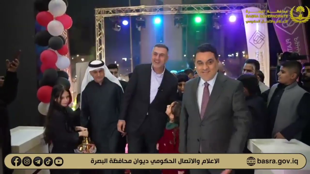 محافظ البصرة أسعد العيداني يرافقه رئيس اللجنة الأمنية في مجلس المحافظة يفتتح فندق بصرة بلاتينيوم..