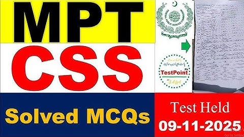 FPSC CSS MPT Complete Solved Paper Held On 09/11/2025