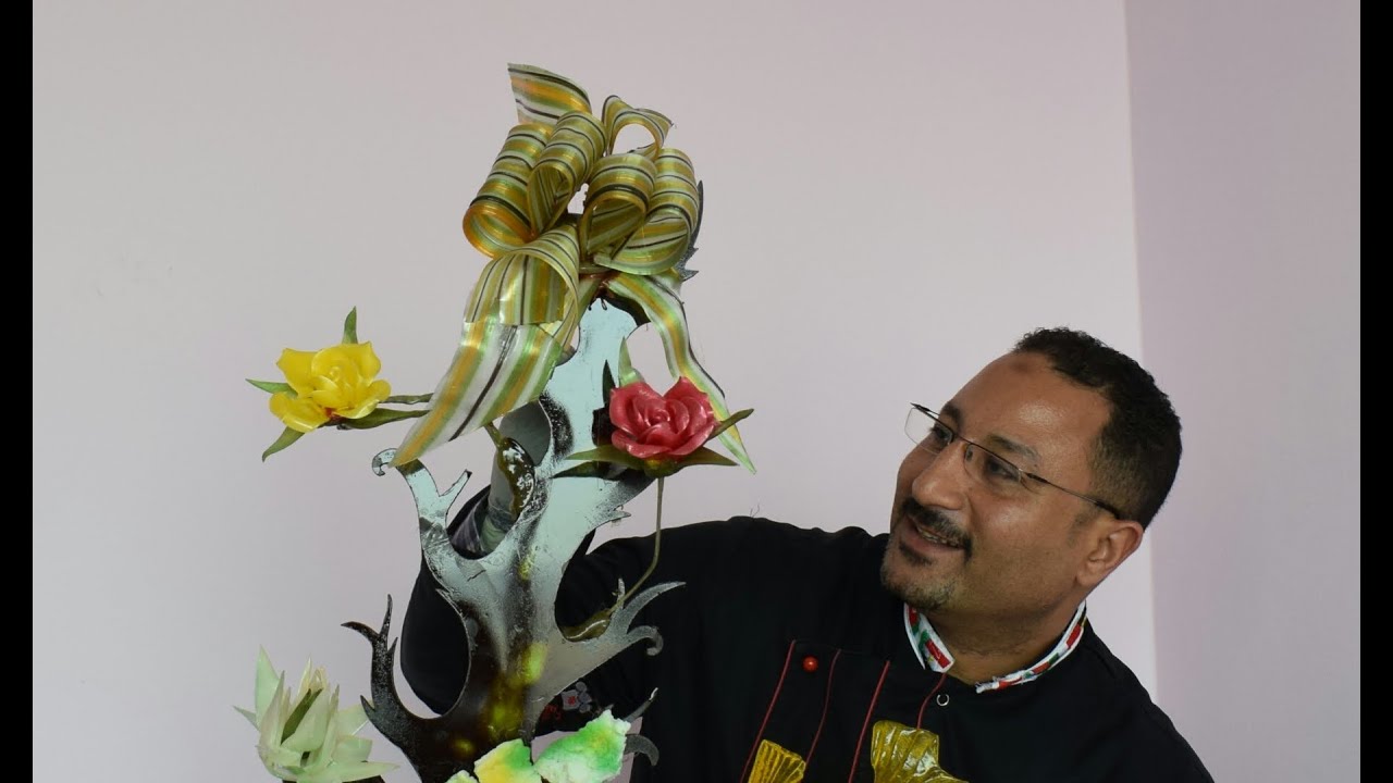 وردة من السكر بسيطه وسهله Pulled sugar flower easy and sample