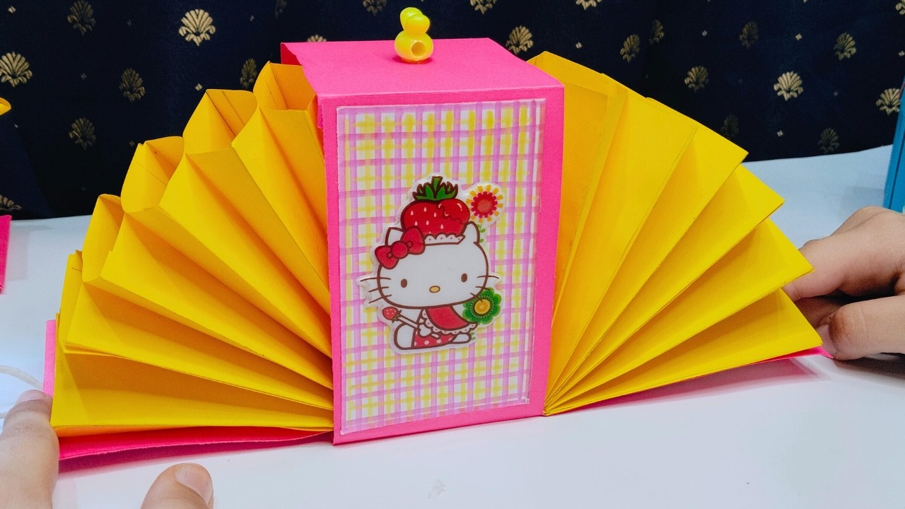 DIY Hello Kitty Expandable Paper Organizer | Cute Desk Storage 🎀