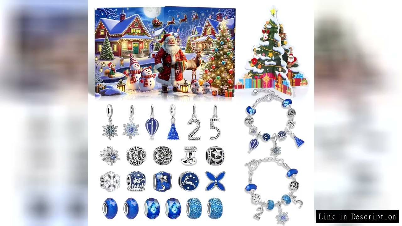 Christmas Advent Calendar Gift Box 2025 Snowflake Santa Claus Bracelet 24 Day Countdown Calendar Box