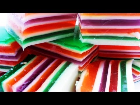 Rainbow Jello Squares - How To