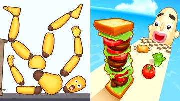 Ragdoll Break vs Sandwich Runner - Satisfying ASMR Gameplay Android , iOS
