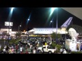 Space Shuttle Endeavour rolls up to Baldwin Hills Crenshaw Plaza