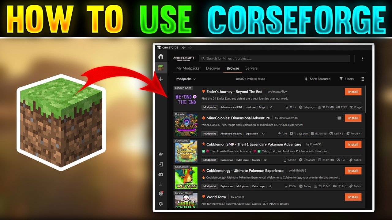 How To Use CurseForge Minecraft Mods - Full Guide - YouTube