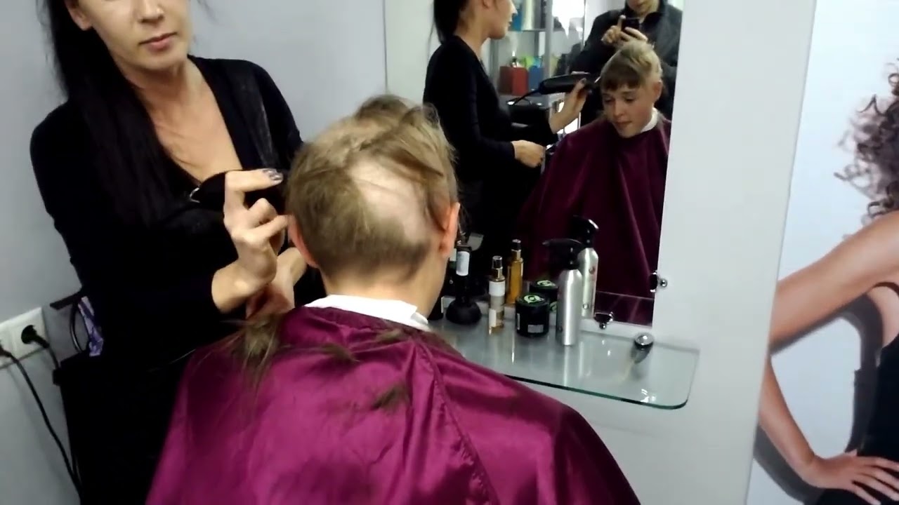European Barberette Does It All!  Young Boy Goes Completely Bald! 💈 Suit to Skin Head! ✨