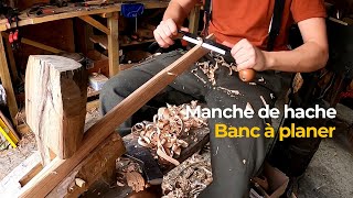 How to make an axe handle with a shaving horse / hand tools only