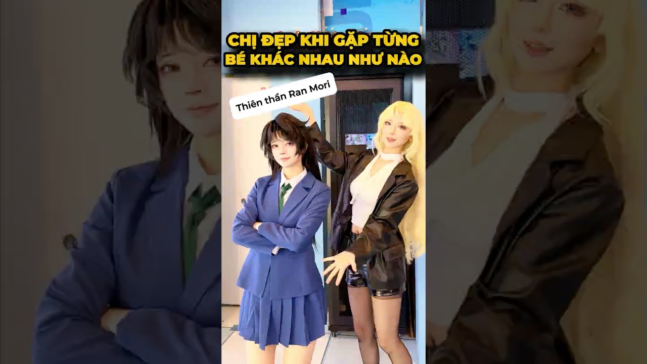 Khi chị đẹp gặp mặt Conan, Haibara và Ran😘- Thám tử Conan#cosplay #shorts #minnacosplay