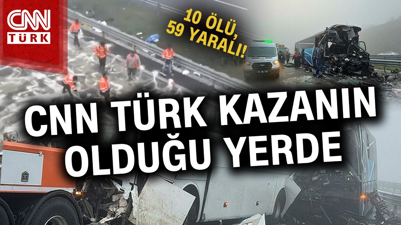 Kuzey Marmara Otoyolu'nda Katliam Gibi Kaza! CNN TÜRK Olay Yerinde... #Haber