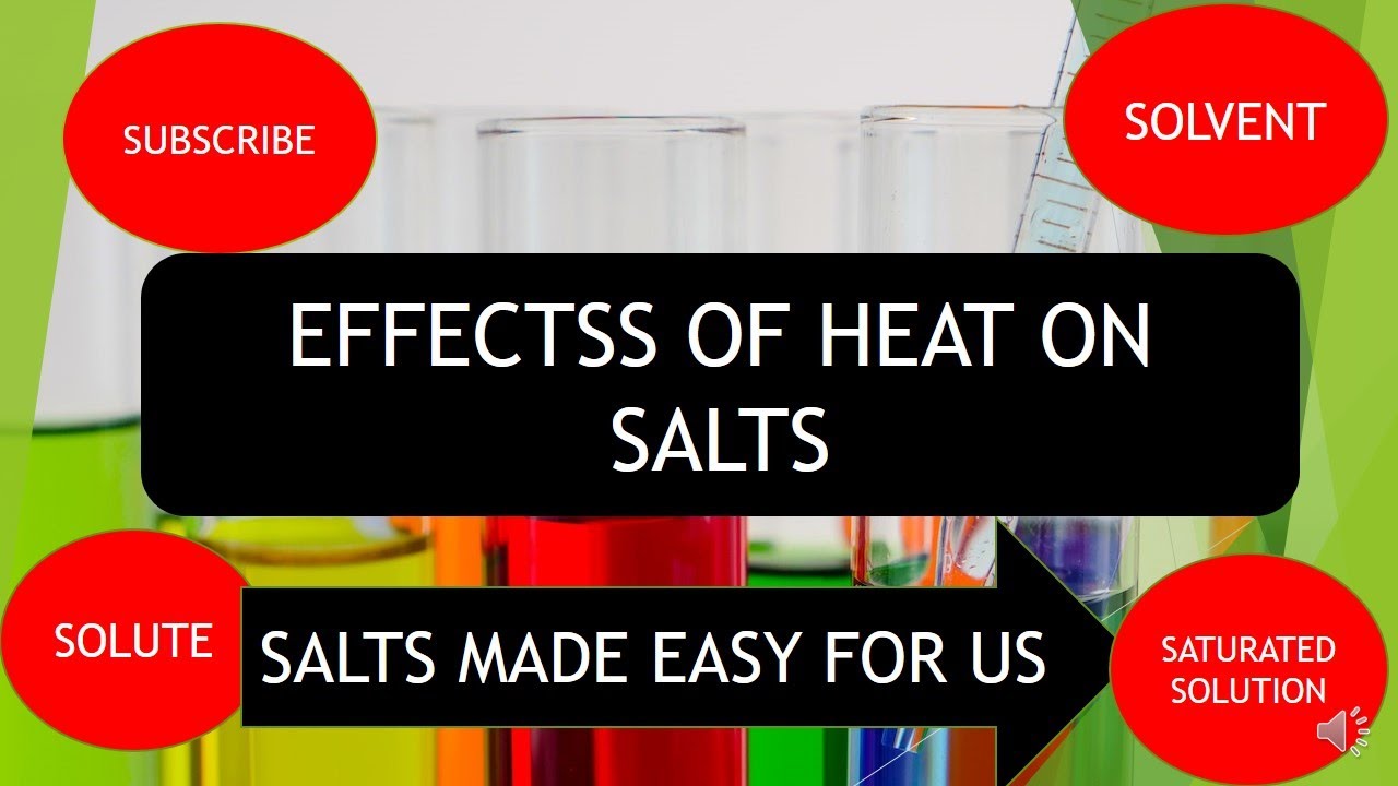 EFFECTS OF HEAT ON SALTSWHAT ARE THE PRODUCTS FORMED WHEN SALTS ARE