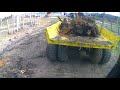 Корчевание пней придорожной канавы экскаватором Cat 312C Excavator Removing Stumps.