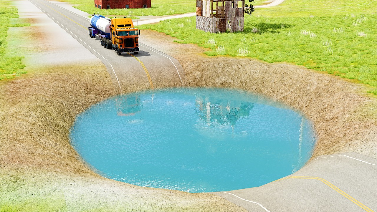 Mobil vs Giant Pit #22 - BeamNG Drive