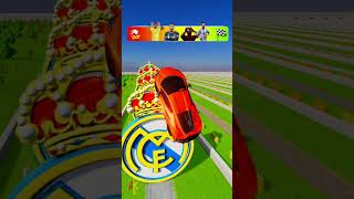 CR7‼️ Messi ‼️ Spider Man‼️ Mbappe ‼️Jump Real Madrid Challenge ⚽#beamngdrive #simulator #shorts