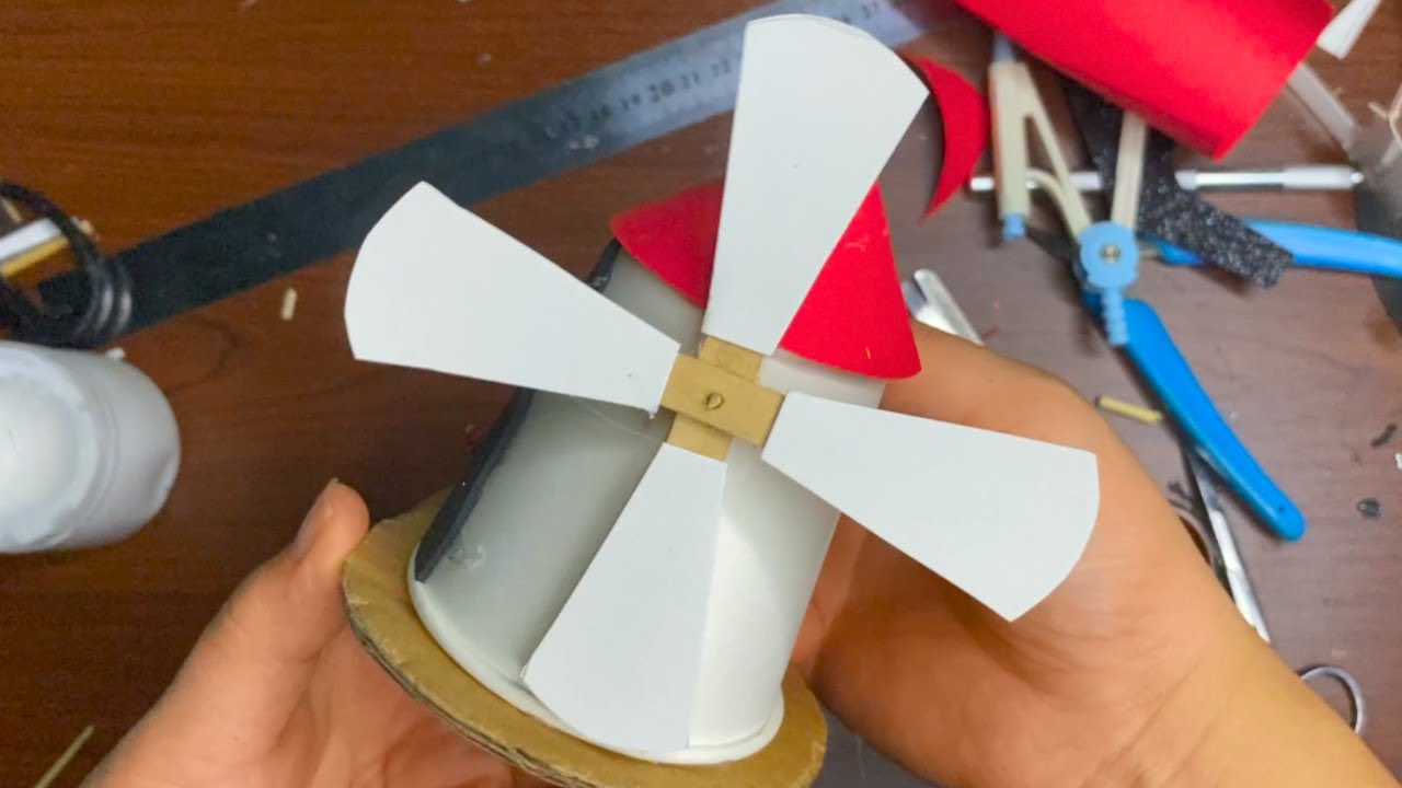 DIY How to Make Paper Cup Windmill 🔴 Windmill School Project Paper ...