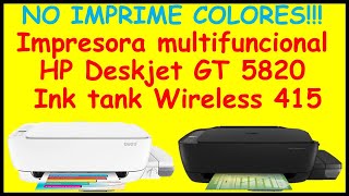 Como sacar aire de impresora HP DeskJet GT 5820 | impresora que no imprime  colores | DESCARGA DRIVER - YouTube