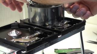 Cleanroom Demo of Hard Drive Data Recovery