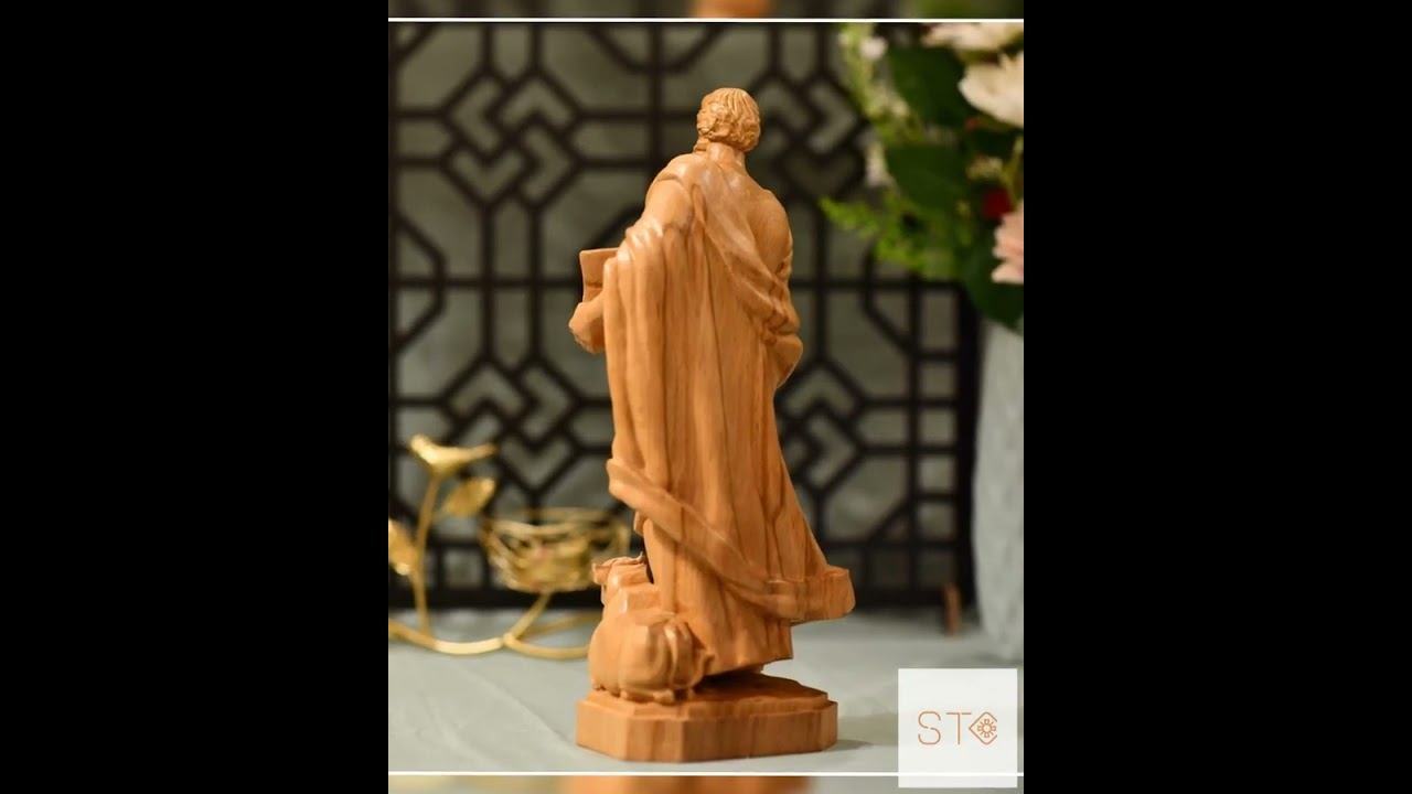 St. Luke the Evangelist Statue Wood Decor Gift for Him Gifts for Dad Fathers Day Gift Catholic Ic...
