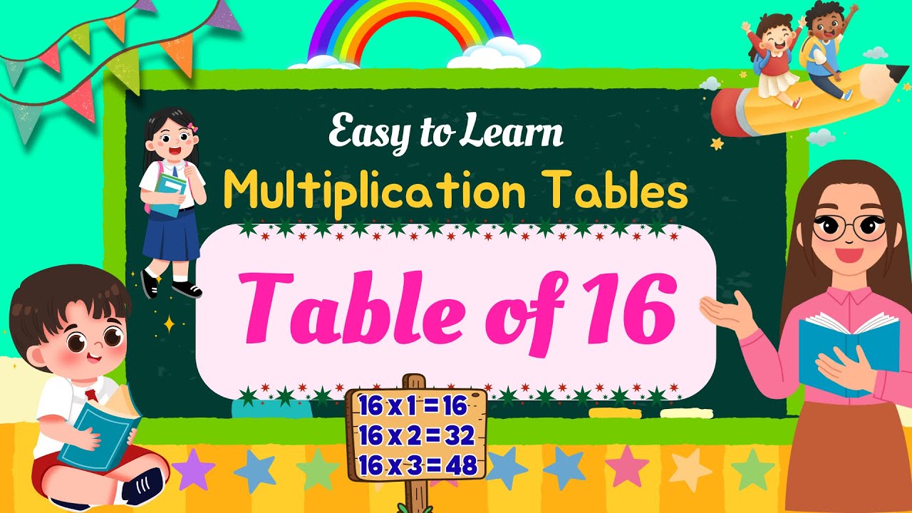 Table of 16 | Easy to Learn Multiplication Tebles @SPGN_Vibes - YouTube