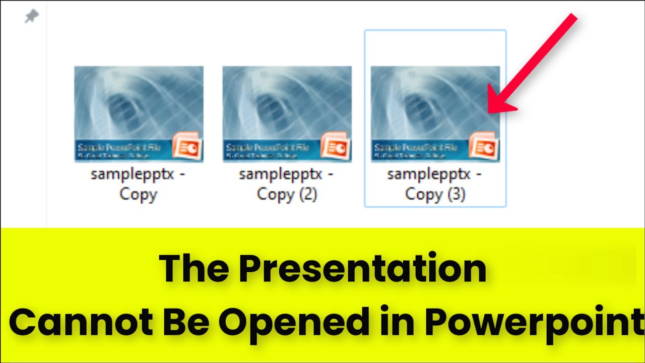 the presentation cannot be opened