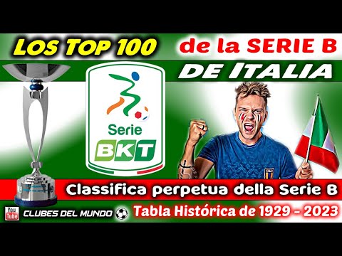 Los TOP 100 de la SERIE B de ITALIA según Tabla Histórica - Classifica  perpetua SERIE B de 1929-2023 