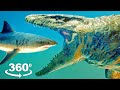 360° Video Jurassic World Evolution MOSASAURUS vs SHARK VR Experience