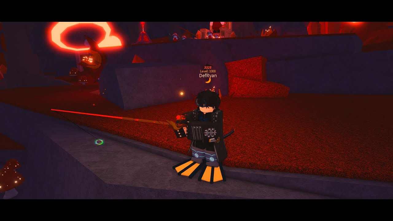 Roblox Fisch Scarlet Spincaster Rod nova vara que da mutação de Crimson