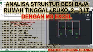 ANALISA STRUKTUR BANGUNAN BESI BAJA RUMAH TINGGAL RUKO 2 - 3 LT DENGAN MS EXCEL