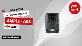 Lastvoice Ample-08A Aktif Kabin Hoparlör 8 İnç 450 Watt Bluetooth Usb