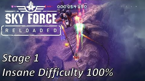 Sky Force Reloaded - Stage 1 Insane Difficulty 100% Perfect Run
