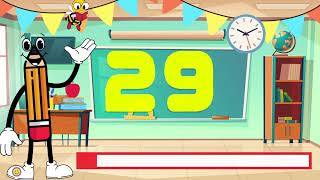 30-Second Classroom Countdown | Chalkboard Timer with Mr. Pencil & Mr. Bee | Upbeat Tune!