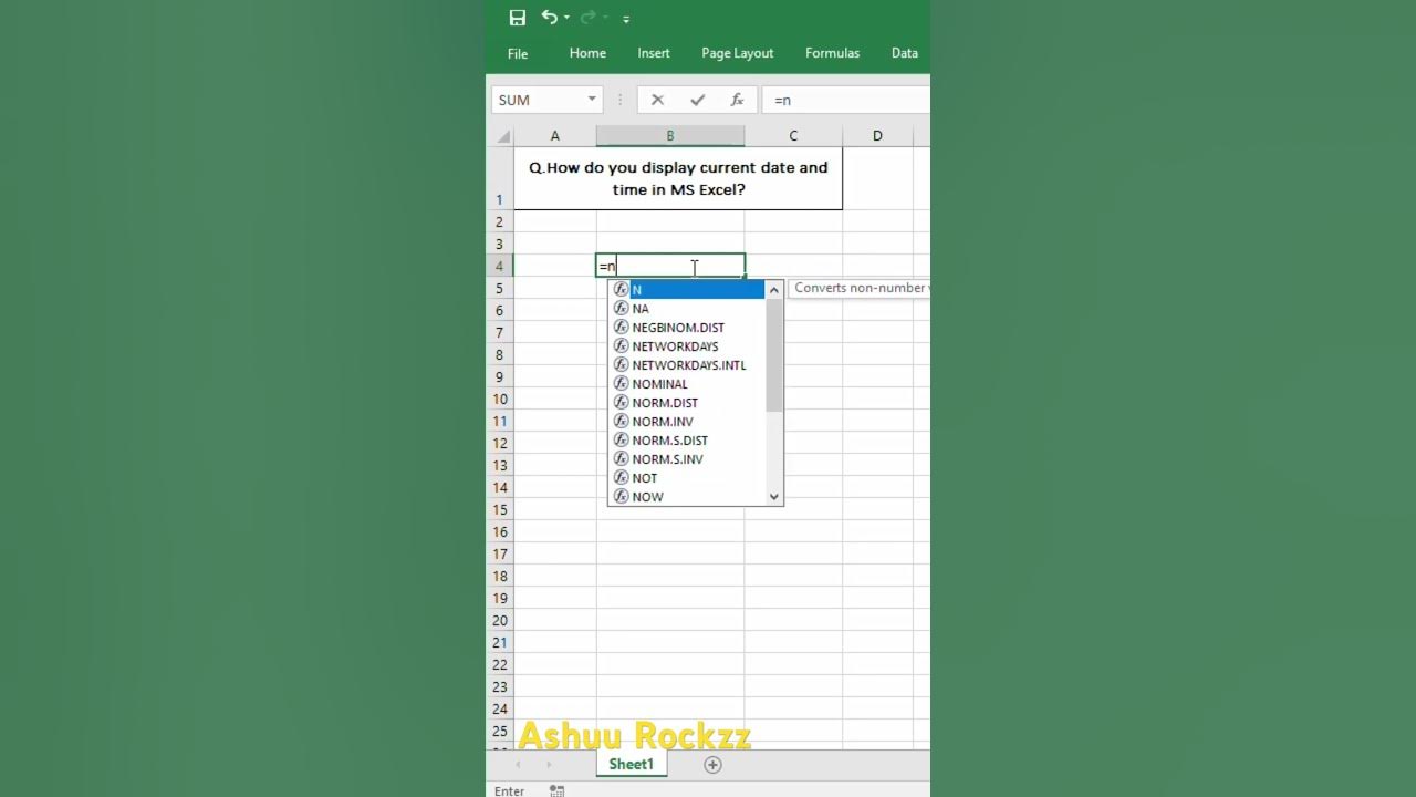 How To Write Current Date And Time In MS Excel viral trendingshorts how-to-write-current-date-and-time-in-ms-excel-viral-trendingshorts