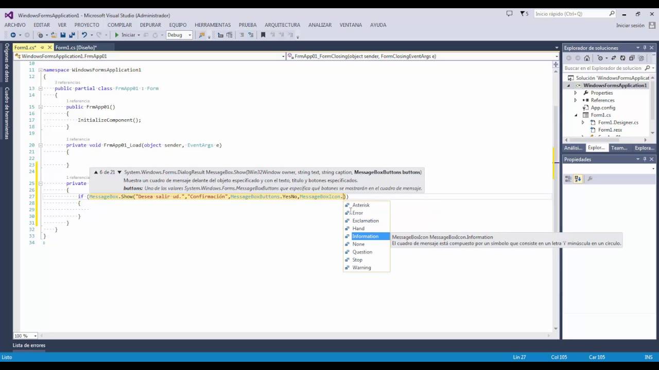 Tutorial 04 - MANEJO DEL EVENTO FORMCLOSING - YouTube