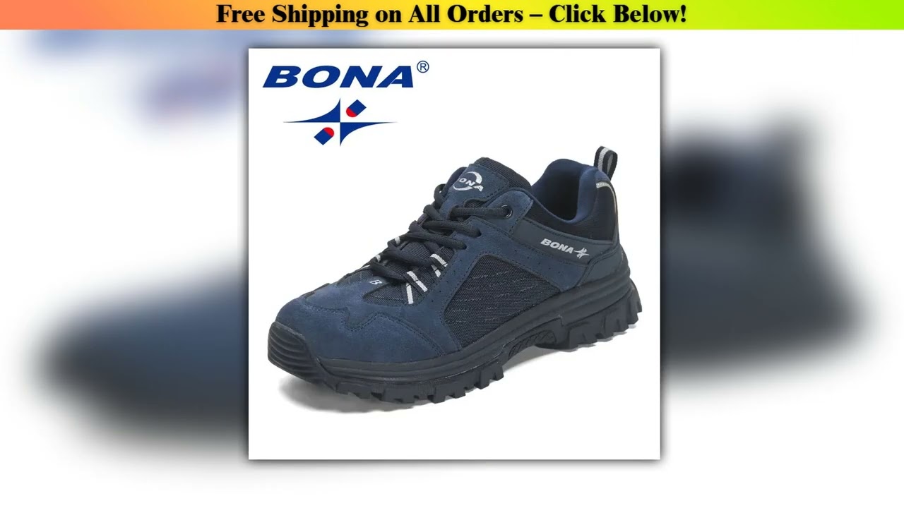 BONA New Designers  Wear resistance and skid resistance Hiking Shoes Trekking Sneakers Men Shoes