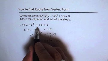 Roots From Vertex Form