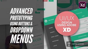 Advanced prototyping using buttons & dropdown menus - UI/UX & Web Design using Adobe XD [36/42]