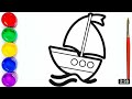 How to draw a ship for children