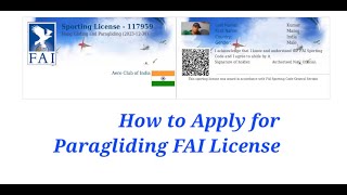 How to Apply for Paragliding FAI License
