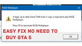 HOW TO FIX RAGE MP ERROR LEGAL UP TO DATE [ENGLISH](Gta 5 copy needed)